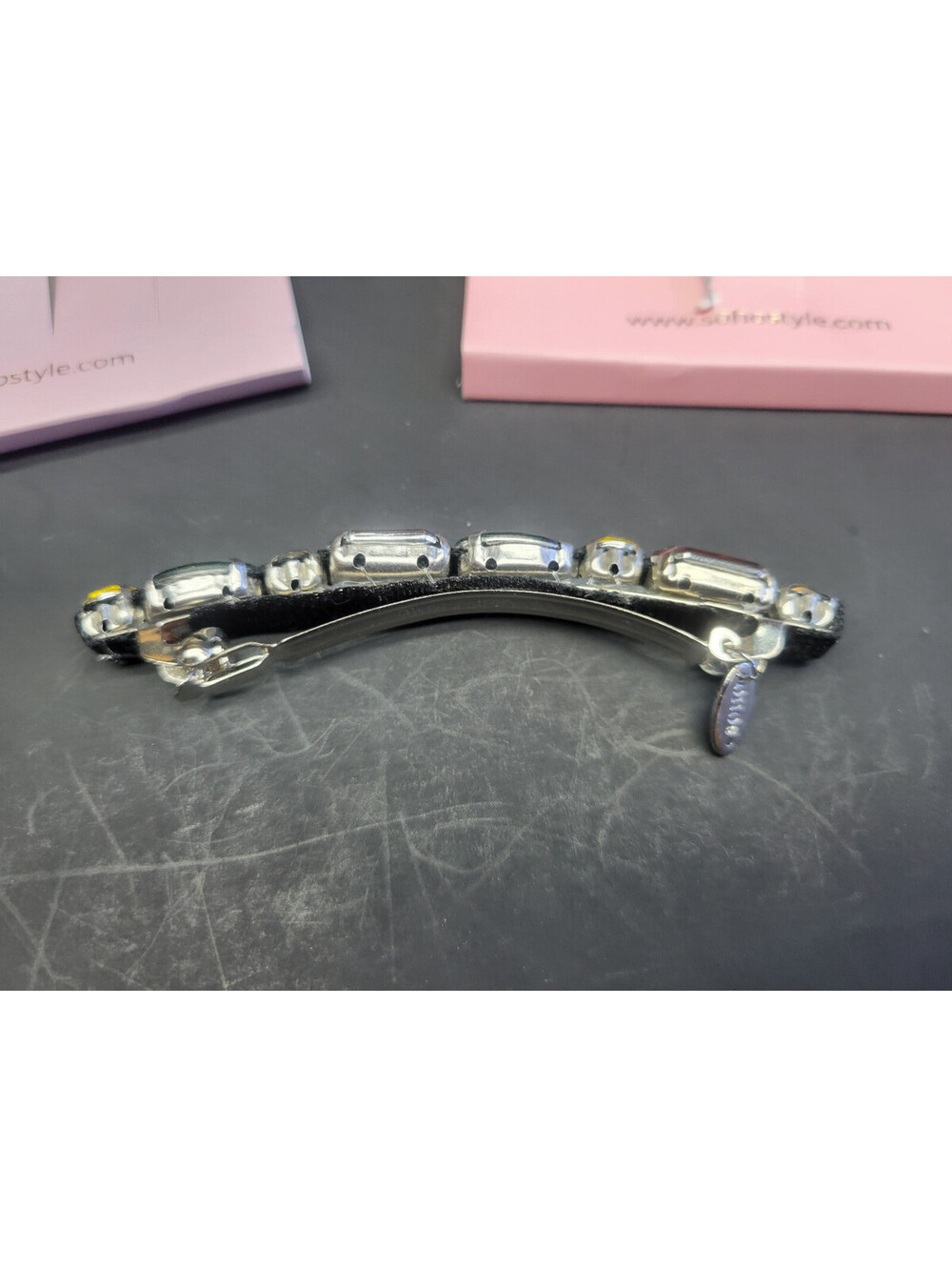 3 Pc SOHO Girls Hair Clip Alligator Barrette - Rhinestone, Pearl, & Jeweled - Picture 6 of 13